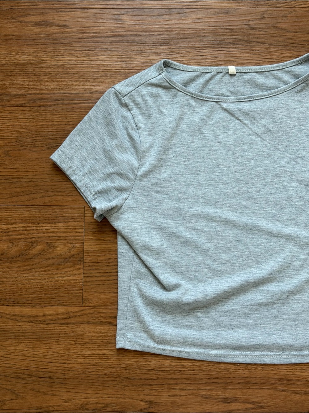 Grey boatneck cropped top